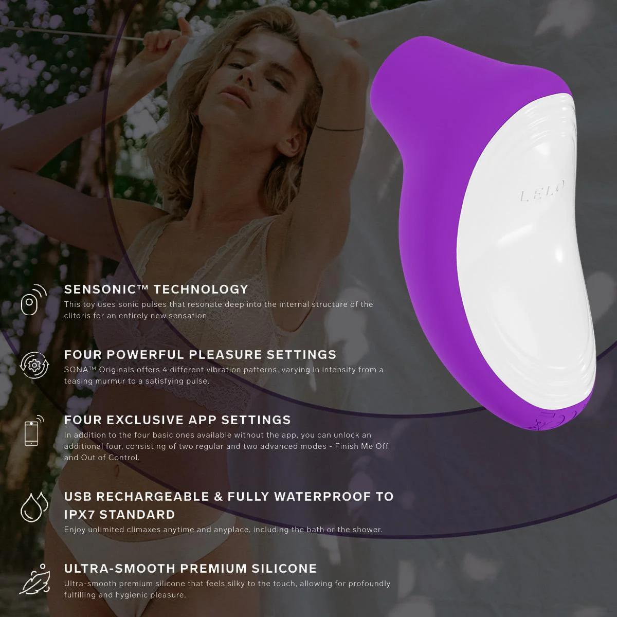 Lelo Sona Originals Air Pulse Clit Stimulator Purple - Image 2