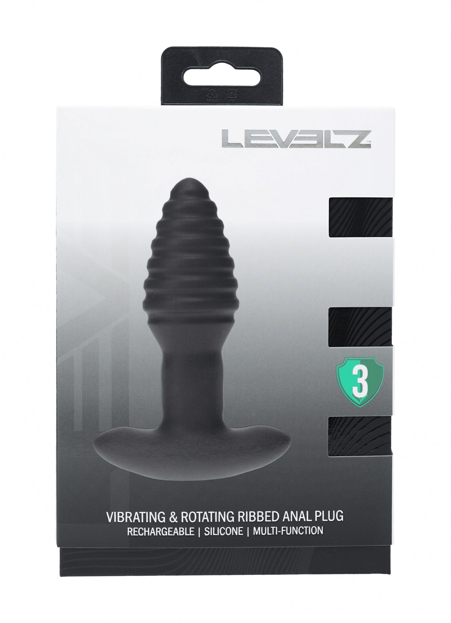 Levelz Vibrating & Rotating Ribbed Silicone Anal Plug - Image 6