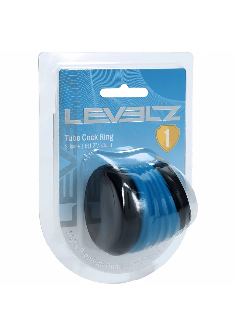 Levelz Tube Silicone Cock Ring Black/Teal