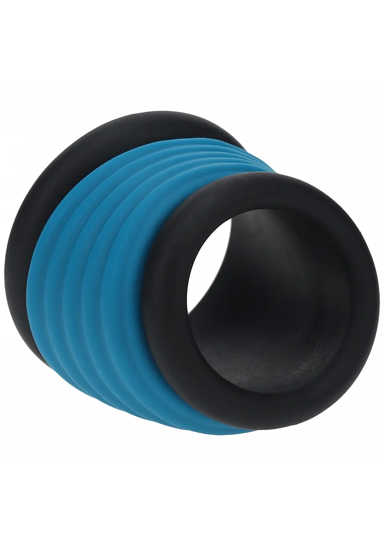 Levelz Tube Silicone Cock Ring Black/Teal - Image 2