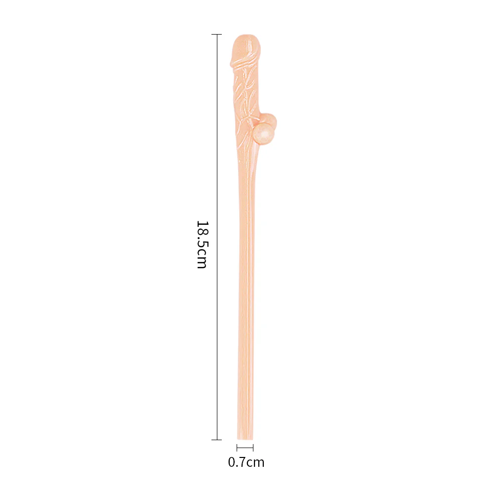 Love Toy Flesh Willy Straws 9pk - Image 2