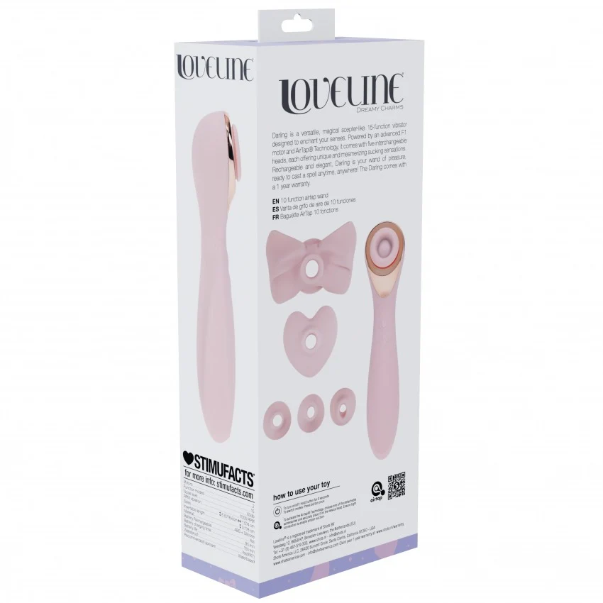 Loveline Darling Clitoral Air Pulse Interchangeable Head Vibe Pink - Image 4