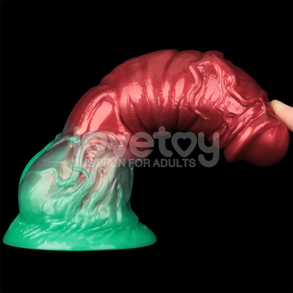 Lovetoy AEROSX Pump Up The Pleasure Dual Density Silicone Inflatable Dildo Red/Green 7.5" - Image 16