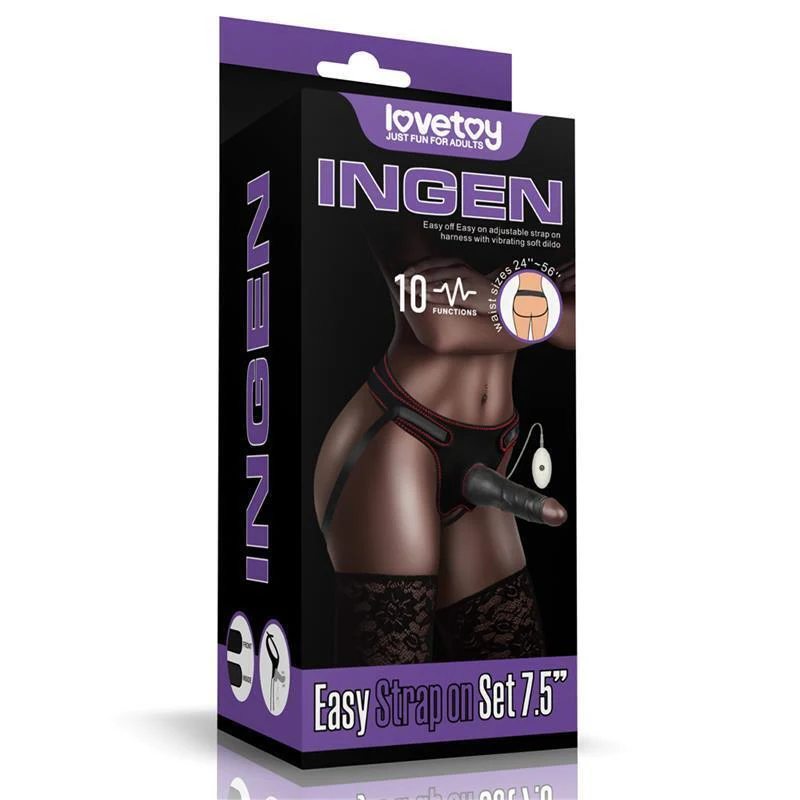 Lovetoy Ingen 7.5" Vibrating Strap on Set - LV715126