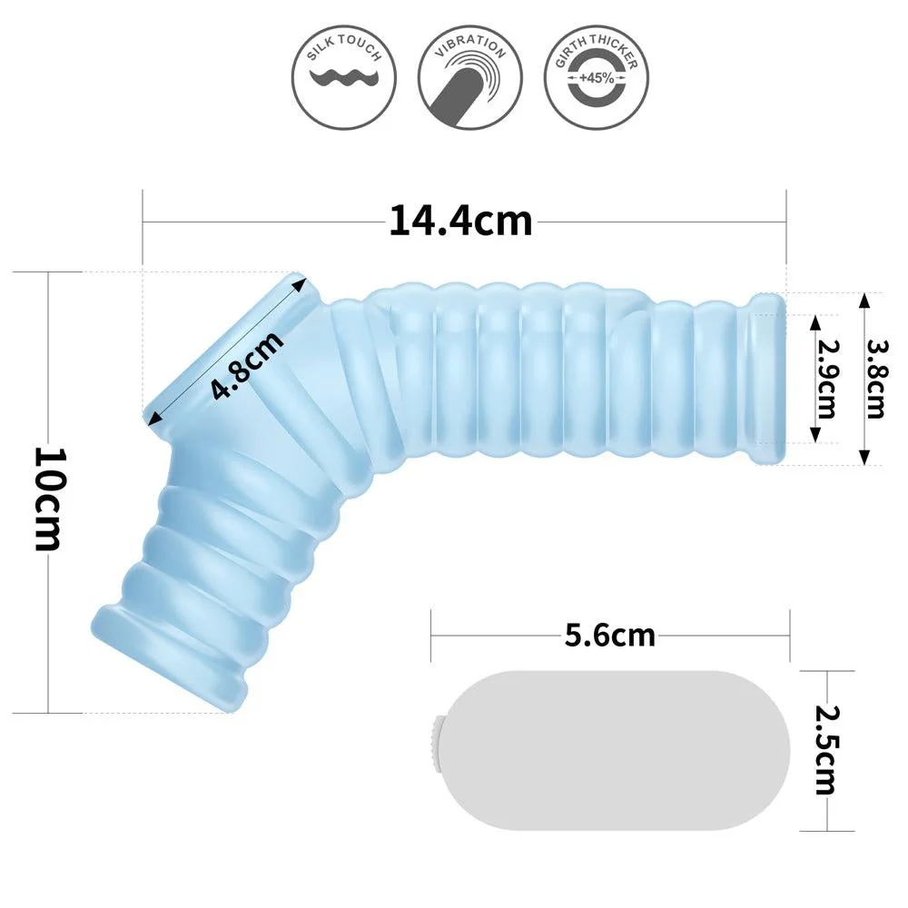 Lovetoy Vibrating Wave Knights Ring with Scrotum Sleeve - Blue - Image 3