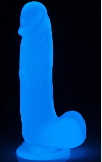 Lovetoy Lumino Play 7.5" Dong w Balls Blue - Image 2