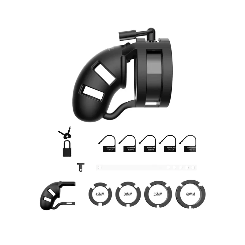 Shots ManCage Model 18 Chastity 9cm Black - Image 4
