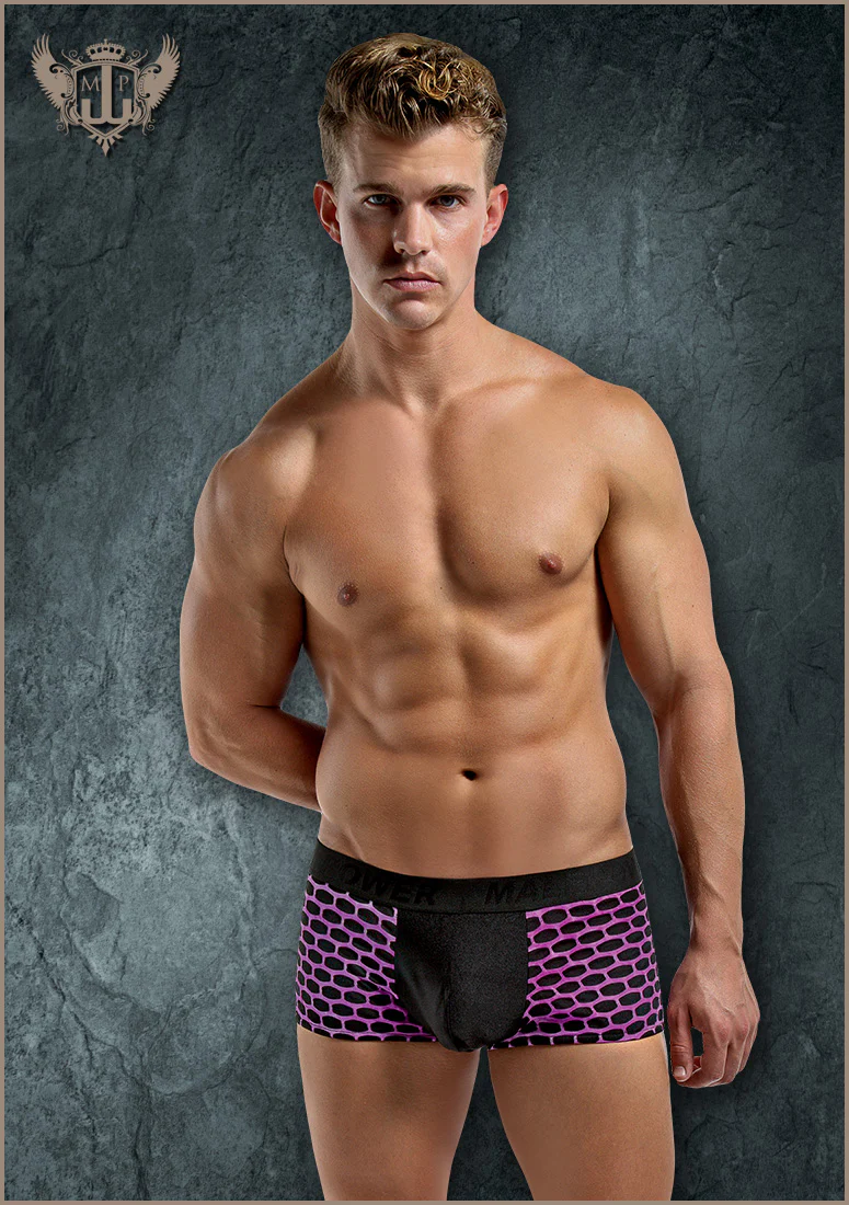 Male Power Hive Short Purp/Blk Lg 155225BPLG