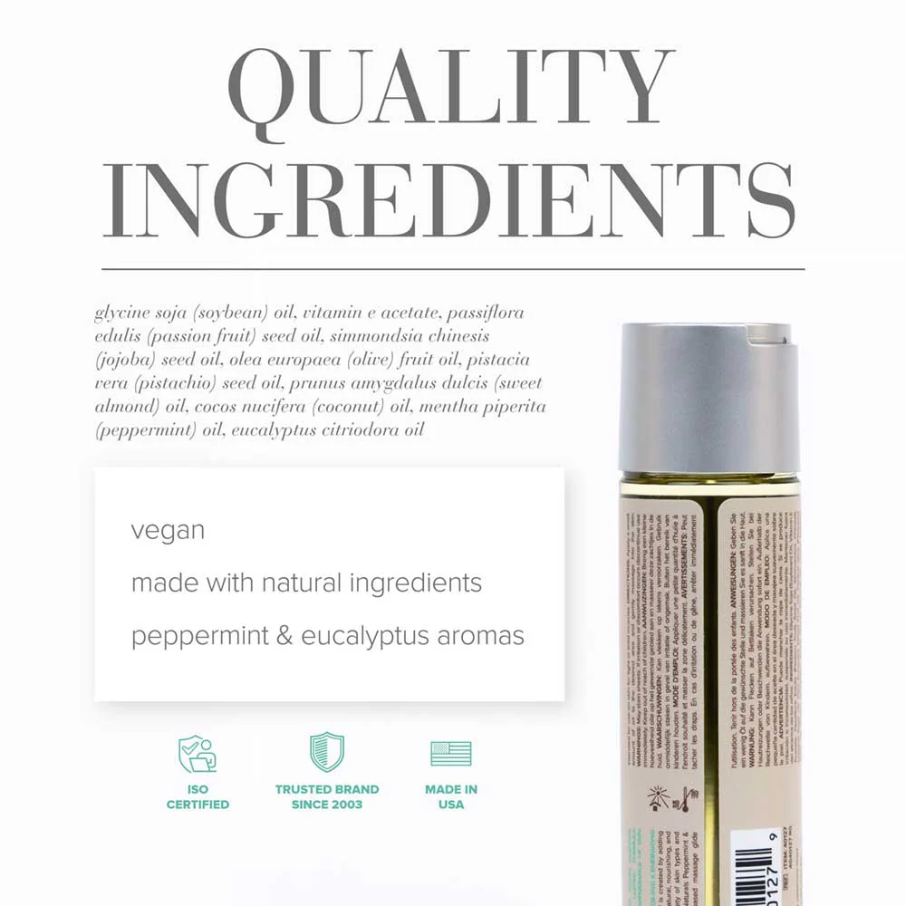 JO Naturals Peppermint & Eucalyptus Massage Oil 120ml - Image 2
