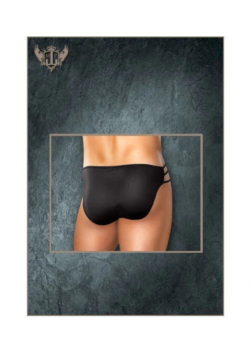 Male Power Nylon Spandex Cage Brief Black S/M - PAK827 - Image 2