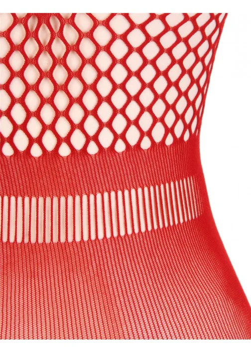 Crotchet Mesh Hollow-out Mini Chemise Dress H3171-2P Red XL - Image 6