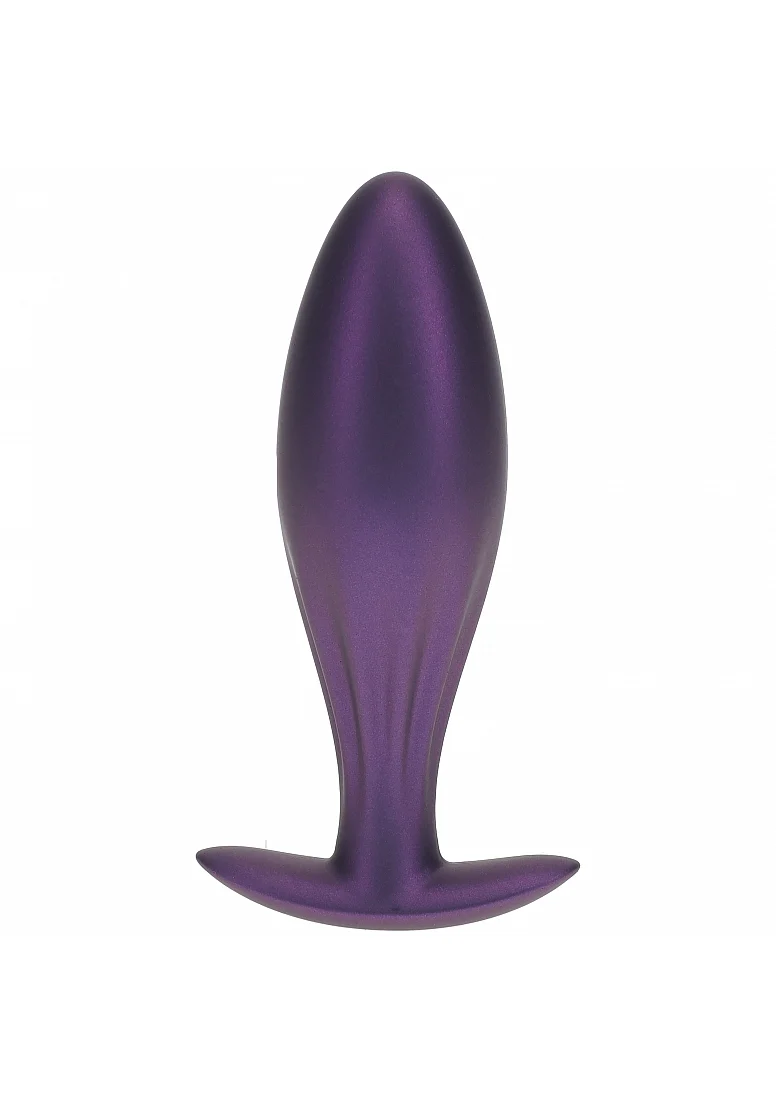 Ouch 4.6" Oval Anal Plug Metallic Purple - Image 2