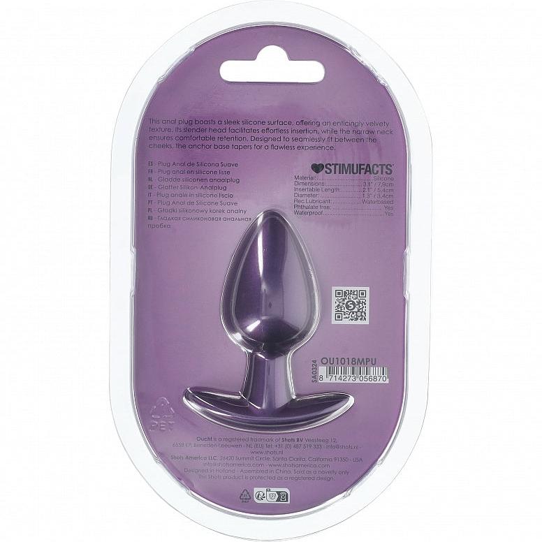 Ouch Anal Plug 3.1" Metallic Purple - Image 3