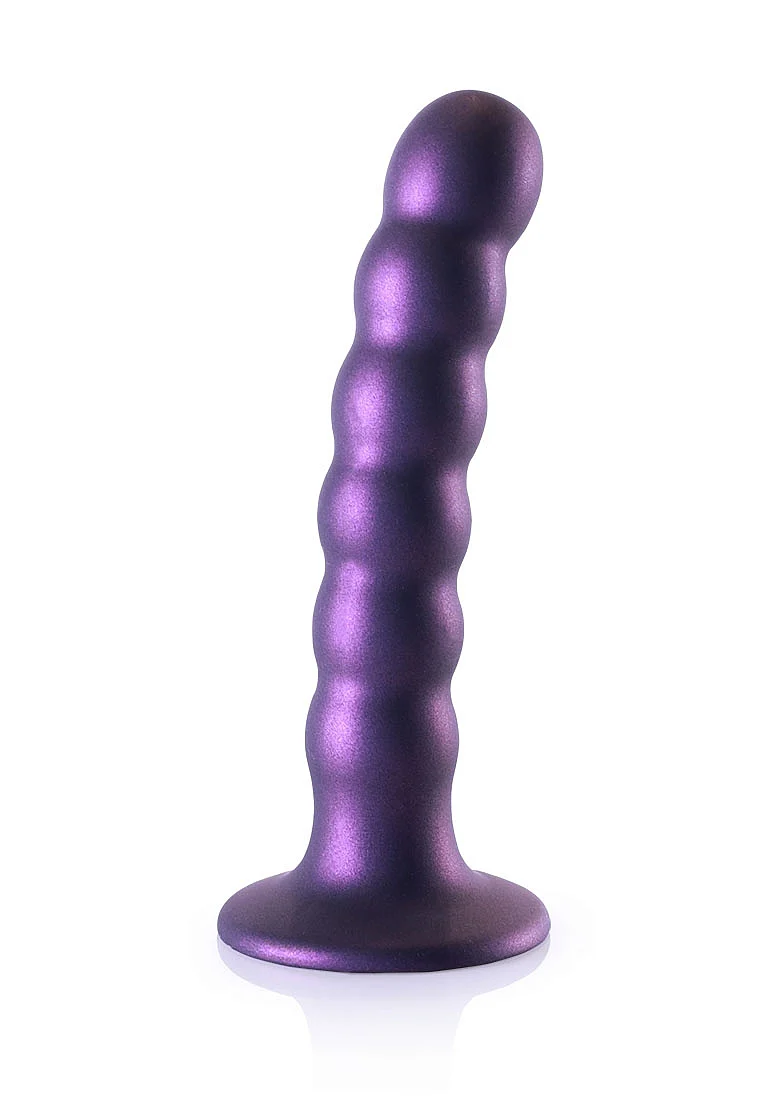 Ouch Beaded G-Spot Dildo 5'' Metallic Purple - Image 2