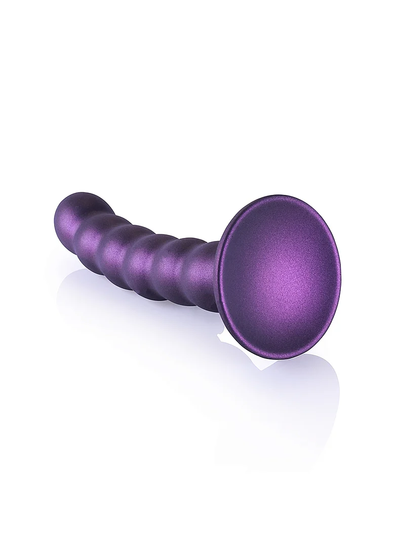 Ouch Beaded G-Spot Dildo 5'' Metallic Purple - Image 3