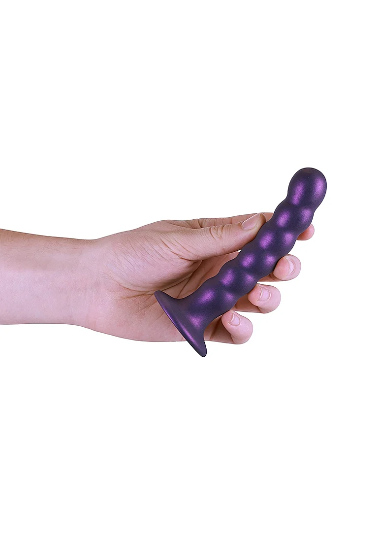 Ouch Beaded G-Spot Dildo 5'' Metallic Purple - Image 4