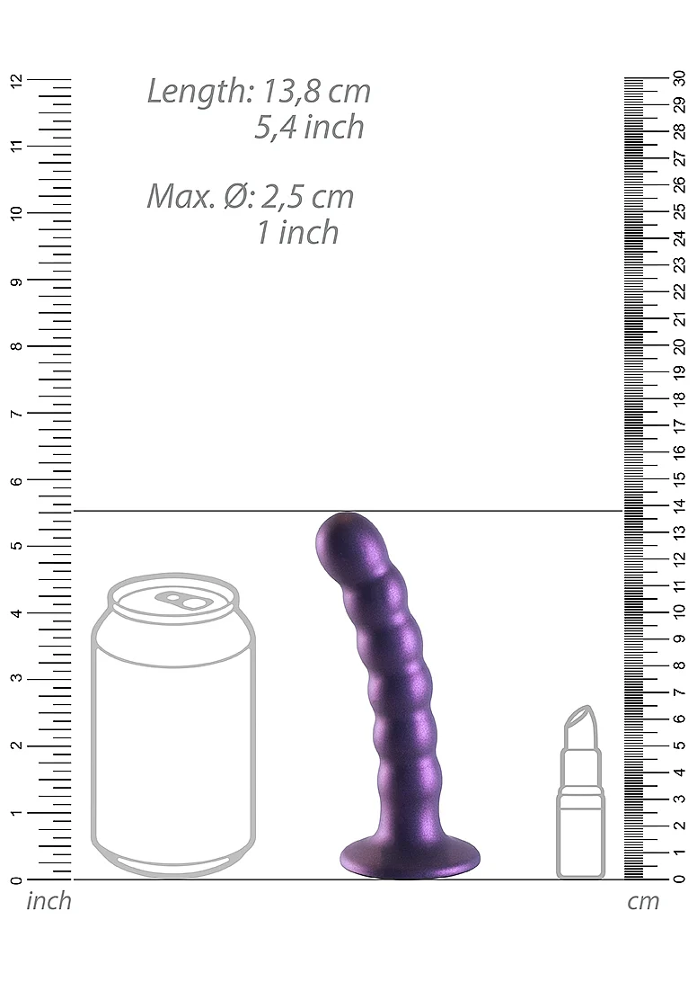 Ouch Beaded G-Spot Dildo 5'' Metallic Purple - Image 5