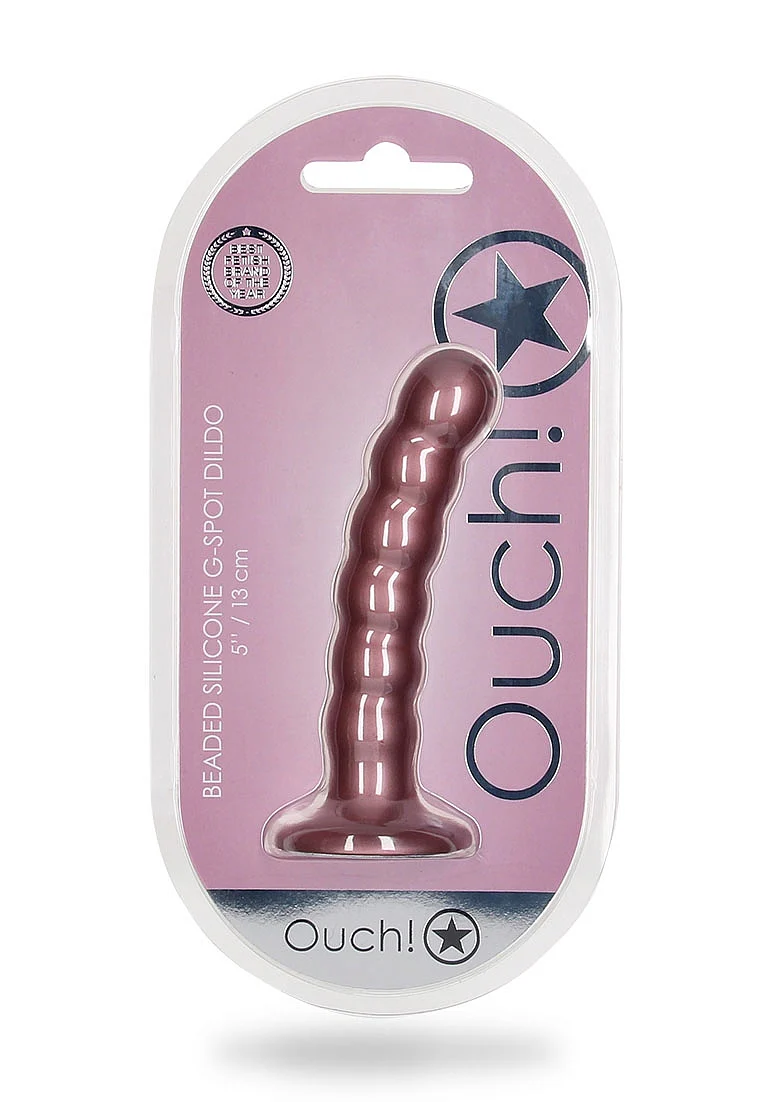 Ouch Beaded G-Spot Dildo 5" Rose Gold