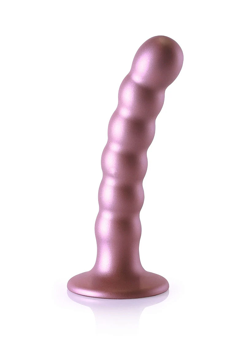 Ouch Beaded G-Spot Dildo 5" Rose Gold - Image 2