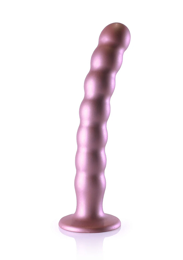 Ouch Beaded G-Spot Dildo 8'' Rose Gold - Image 2