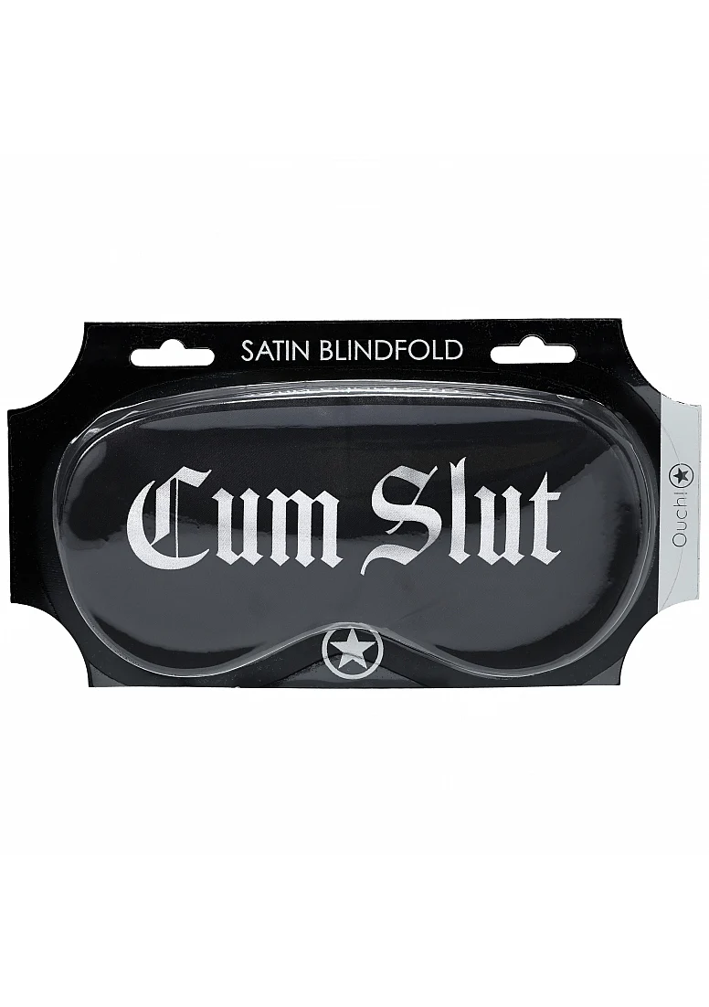 Ouch! Cum Slut Printed Mask Satin Black