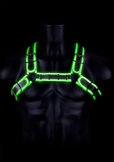 Ouch Glow in Dark B/Bulldog Harness S/M - Image 2
