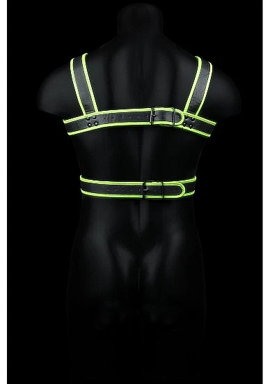 Ouch Glow In The Dark - Bonded Leather Body Harness S/M - Image 3