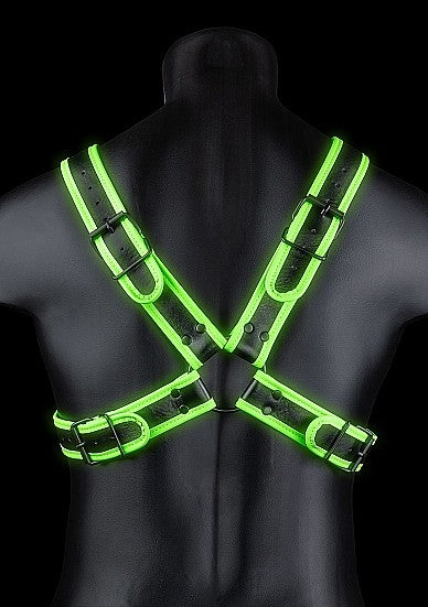 Ouch Glow In The Dark - Bonded Leather Cross Harness L/XL - Image 3