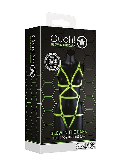 Ouch Glow in Dark Full Body Harness S/M