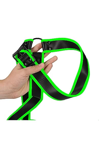 Ouch Glow In The Dark - Bonded Leather Gladiator Harness L/XL - Image 3