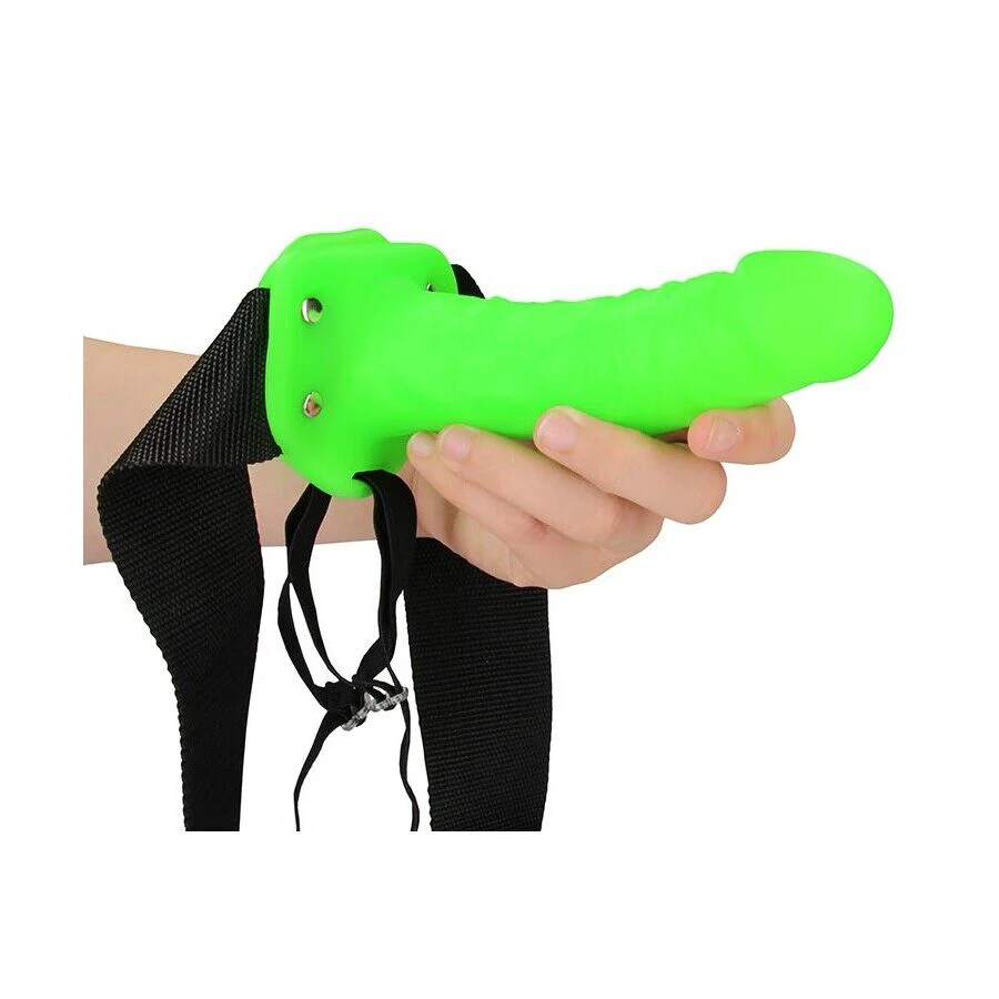 Ouch Glow in Dark Hollow Strap On 7" - Image 3