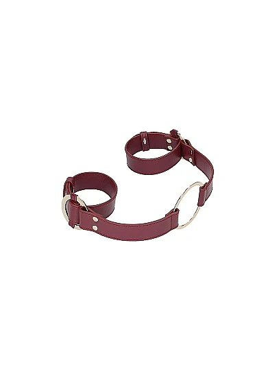 Ouch Handcuffs With Connector Burgundy - Image 3
