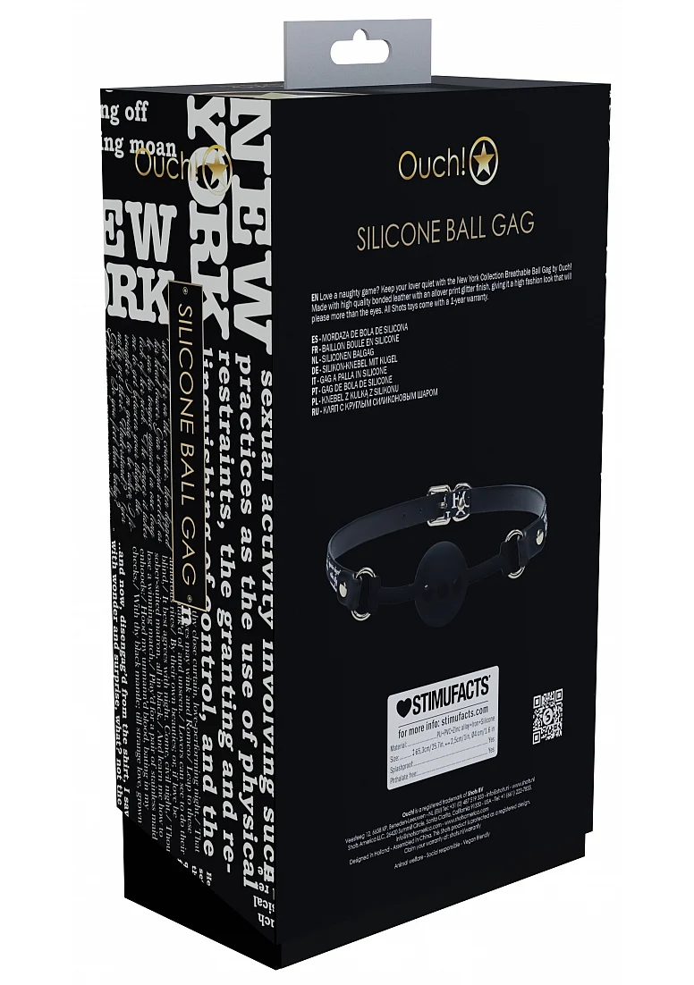 Ouch New York Silicone Ball Gag - Image 3