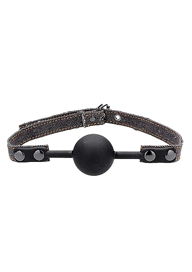 Ouch Silicone Ball Gag Denim Blk - Image 4