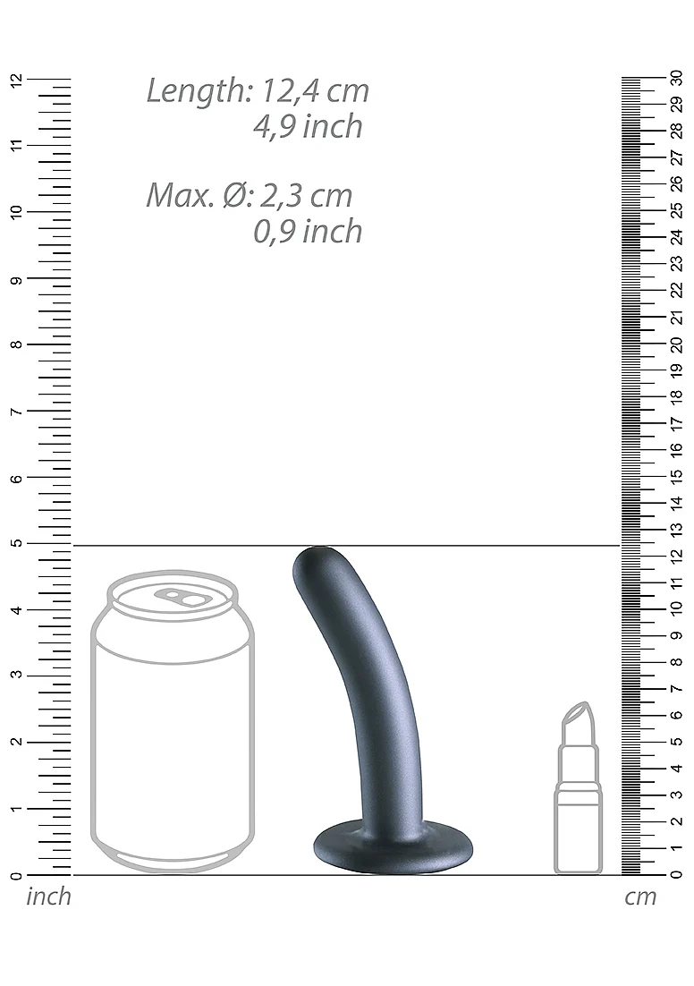 Ouch Smooth G-Spot Dildo 5" Gun Metal - Image 5