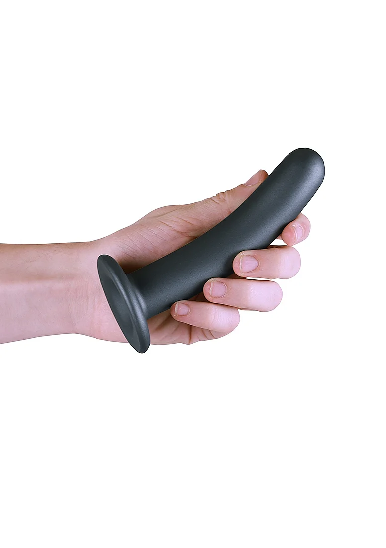 Ouch Smooth G-Spot Dildo 6" Gun Metal - Image 4