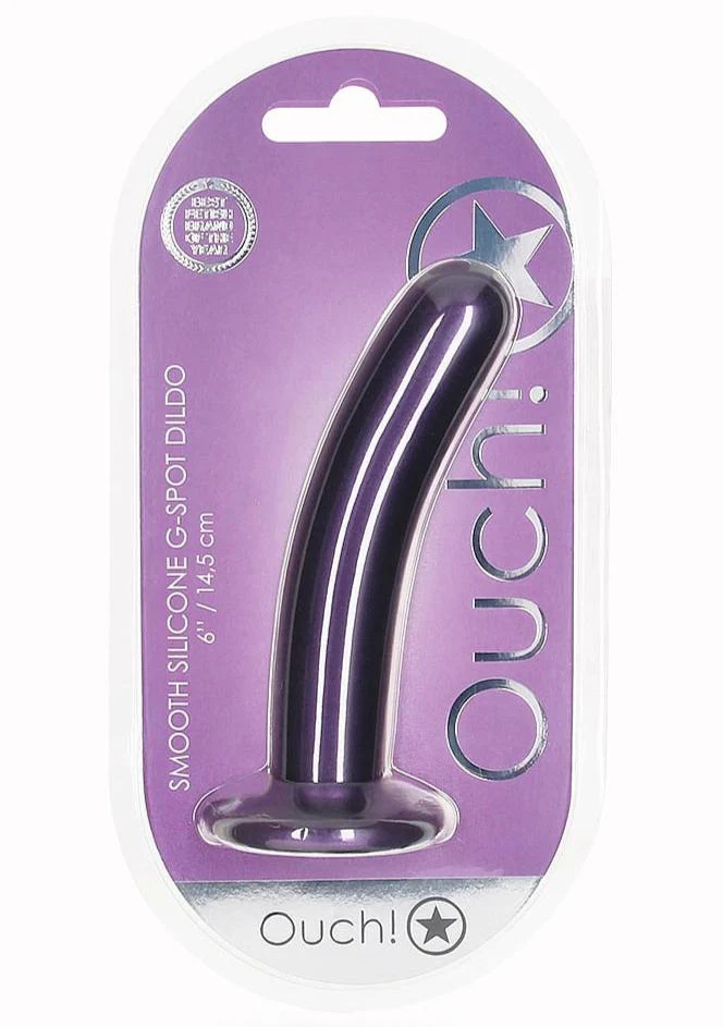 Ouch Smooth G-Spot Dildo 6" Metallic Purple