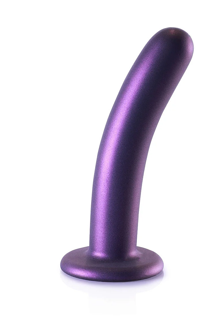 Ouch Smooth G-Spot Dildo 6" Metallic Purple - Image 2