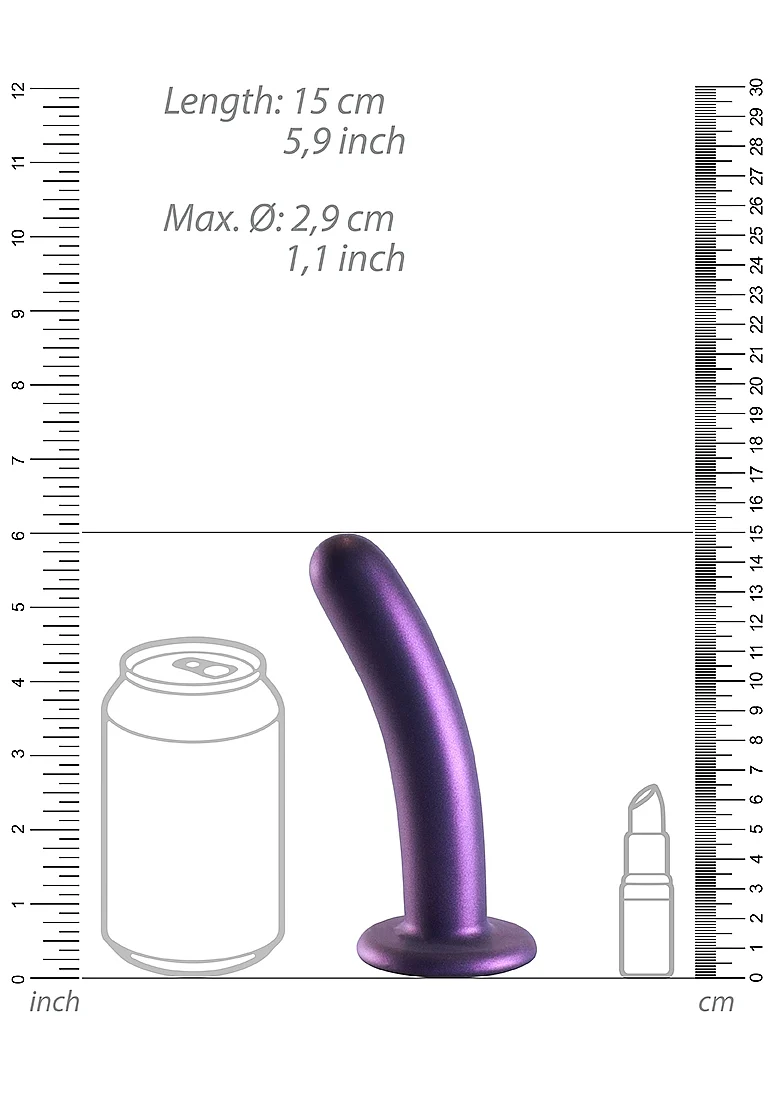 Ouch Smooth G-Spot Dildo 6" Metallic Purple - Image 5