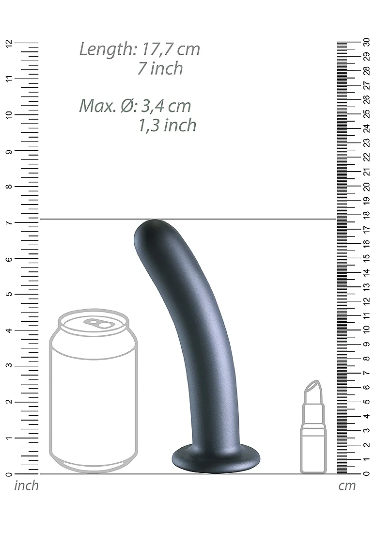 Ouch Smooth G-Spot Dildo 7'' Gun Metal - Image 5