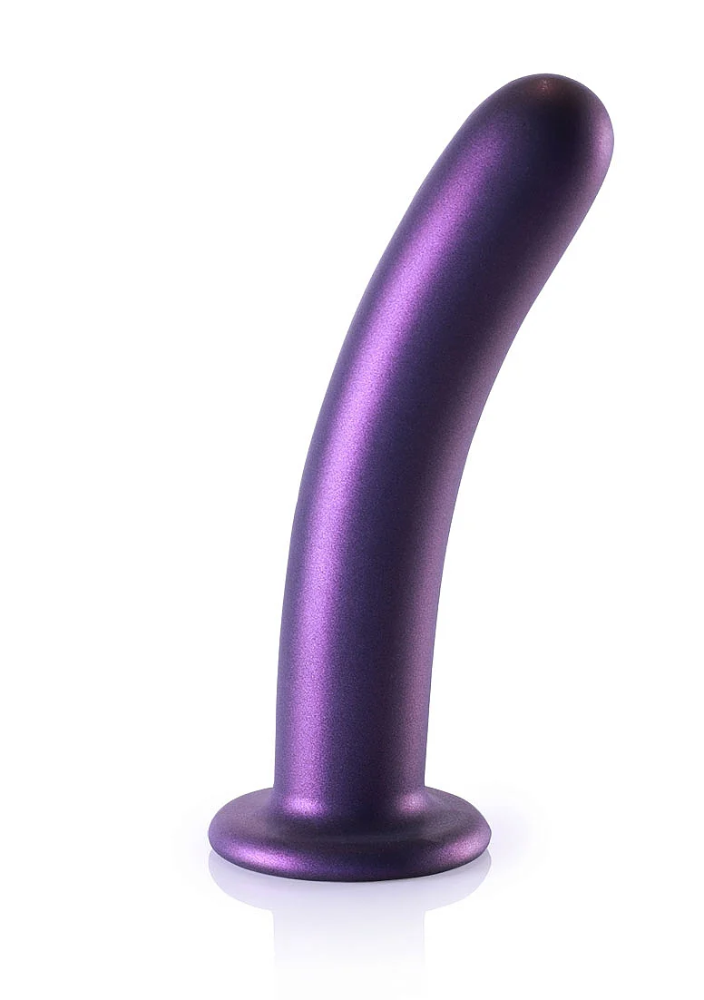 Ouch Smooth G-Spot Dildo 7'' Metallic Purple - Image 2