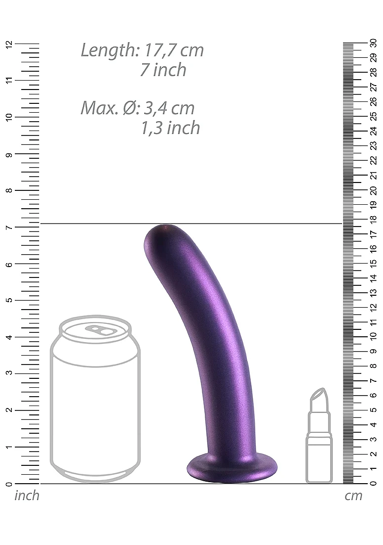 Ouch Smooth G-Spot Dildo 7'' Metallic Purple - Image 6