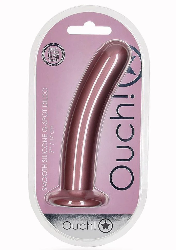 Ouch Smooth G-Spot Dildo 7'' Rose Gold