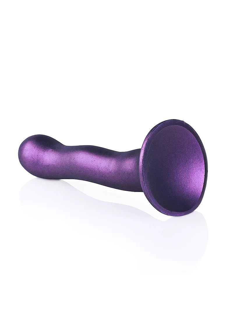 Ouch Ultra Soft Curvy G-Spot Dildo 7" Metallic Purple - Image 4