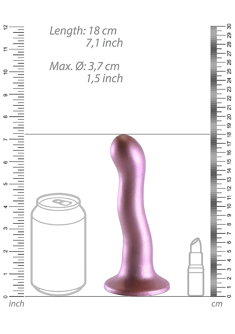 OUCH Ultra Soft Curvy G-Spot Dildo - 7" - Rose Gold - Image 5