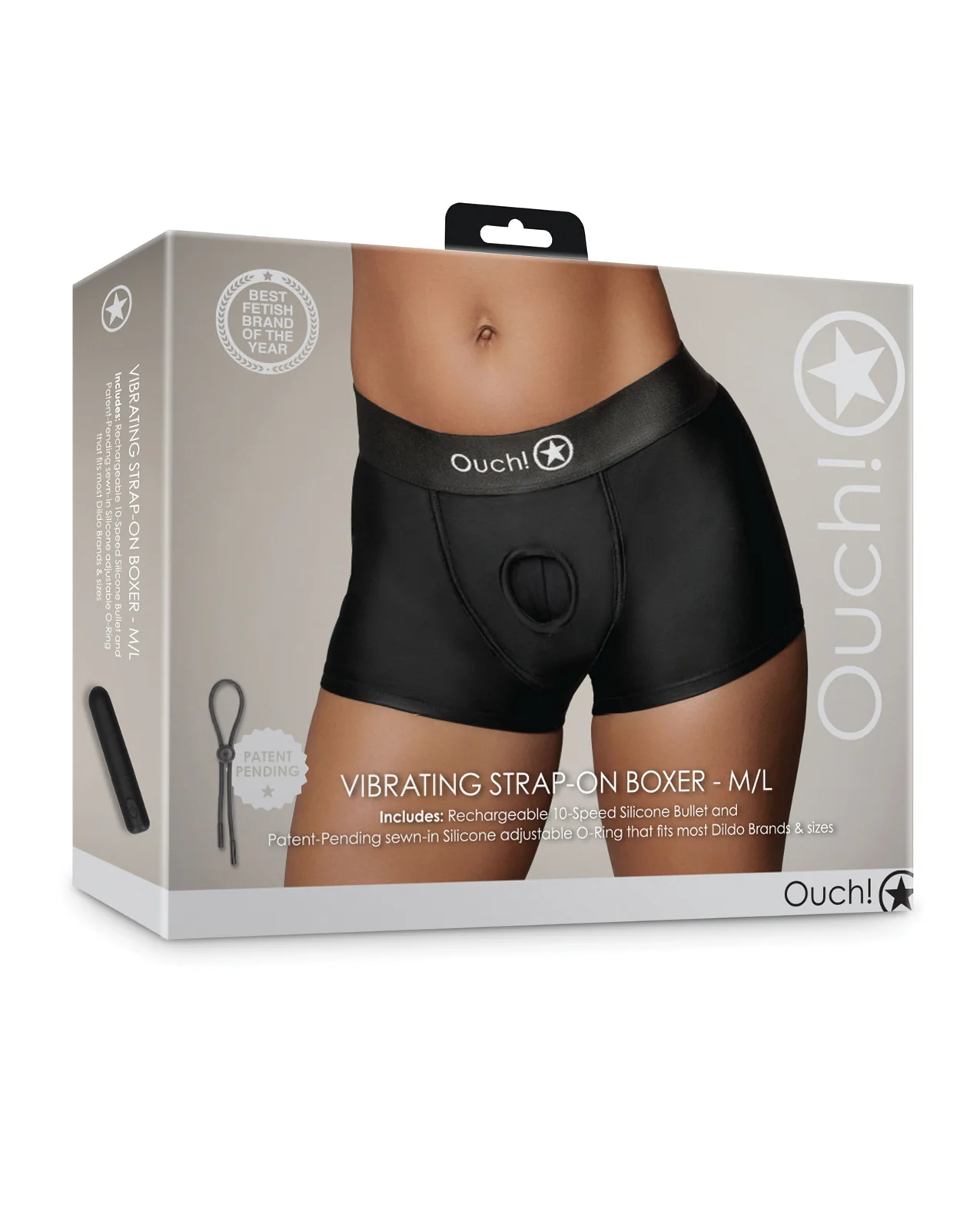 Ouch Vibrating Strap On Boxer – Black XL/XXL - Image 3