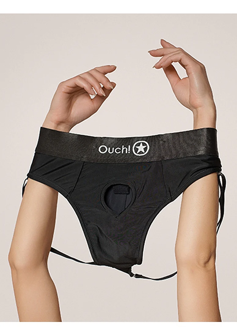 Ouch Vibrating Strap-on Thong with Removable Butt Straps - Black - XL/XXL - Image 4