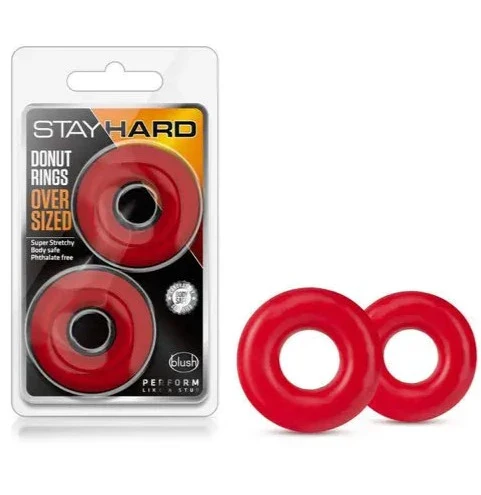 Stay Hard Donut Rings Oversized Red
