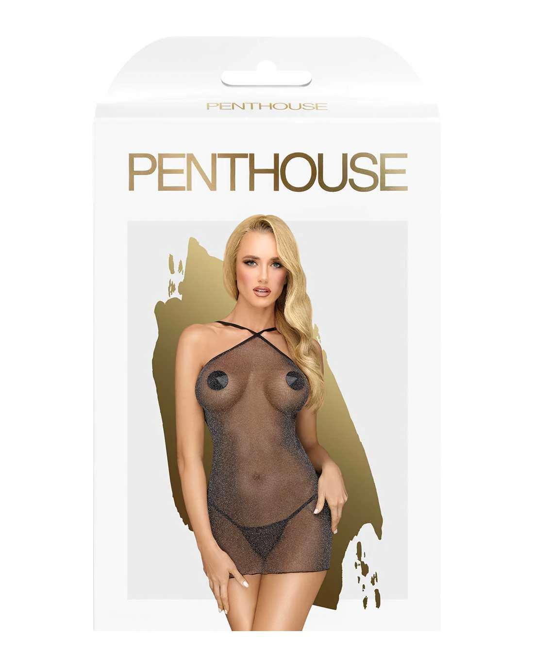 Penthouse Bombshell Dress Chemise Black S/M 5812 - Image 3