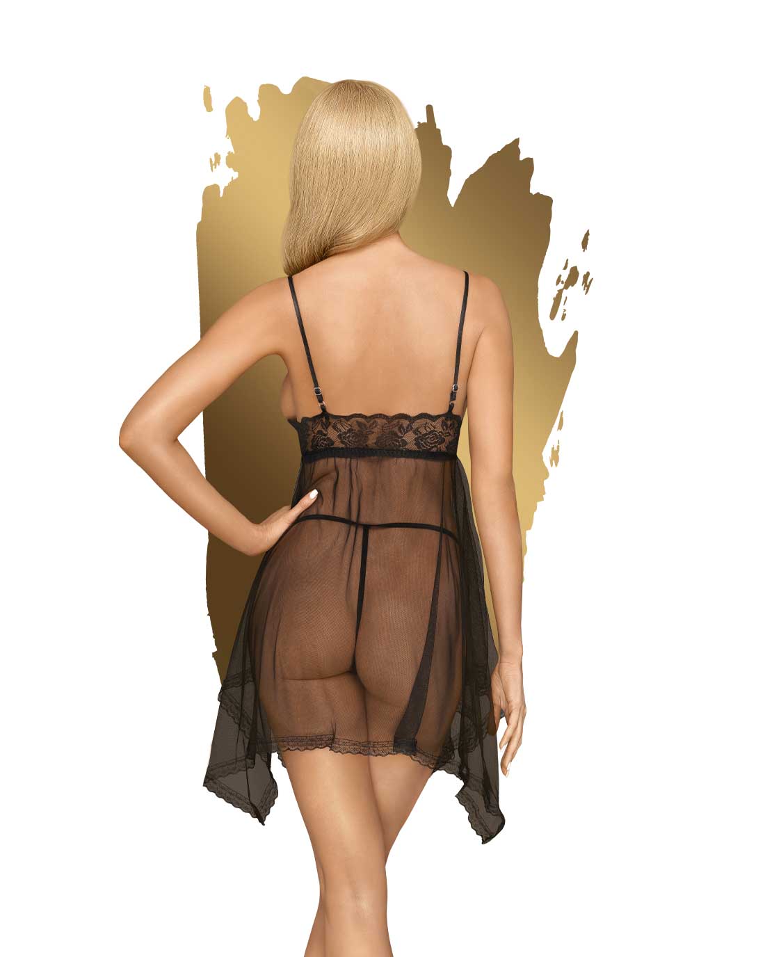 Penthouse Naughty Doll Chemise Black S/M 6253 - Image 2